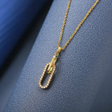 Drip Link Paperclip Pavé Necklace