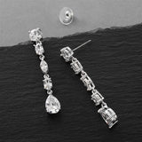 Cubic Zirconia Linear Earrings | Wedding | Prom