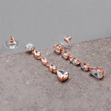 Cubic Zirconia Linear Earrings | Wedding | Prom