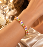 Multi-Coloured Crystal Tennis Bracelet