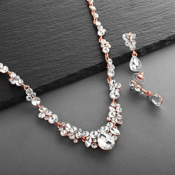 Crystal Necklace and Earring Set | Bridal | Prom