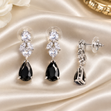 Midnight Elegance Crystal Teardrop Earrings