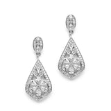 Art Deco Bridal Earrings | Rose Gold or Silver