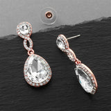 Teardrop Earrings with Braided Top | Rose Gold or Silver