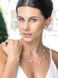 Floating Pearl Necklace and Earrings Set on Thin Link Chain | Freshwater Pearls