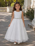 Girls Lace Flower Girl Dress – Ankle Length Tulle Party Dress