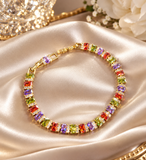Multi-Coloured Crystal Tennis Bracelet