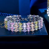 Multi-Coloured Marquise Link Bracelet