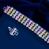 Multi-Coloured Marquise Link Bracelet