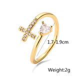 Heartbreaker Cross Ring - Minimalist Gold Open Ring