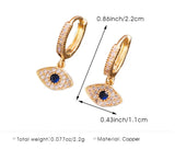 Evil Eye Pavé Huggie Hoop Earrings