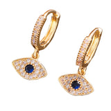 Evil Eye Pavé Huggie Hoop Earrings