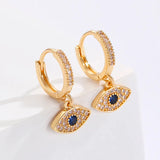 Evil Eye Pavé Huggie Hoop Earrings