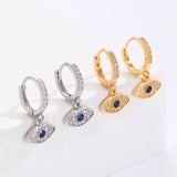 Evil Eye Pavé Huggie Hoop Earrings