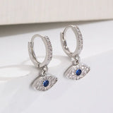 Evil Eye Pavé Huggie Hoop Earrings