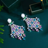 Luxury Multicolor Cubic Zirconia Chandelier Earrings