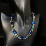 Emerald and Sapphire Glamour Link Necklace