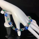 Emerald and Sapphire Glamour Link Necklace