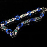 Emerald and Sapphire Glamour Link Necklace
