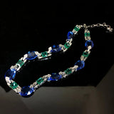 Emerald and Sapphire Glamour Link Necklace