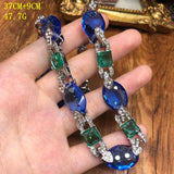 Emerald and Sapphire Glamour Link Necklace