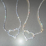 Eternal Spark Heart Tennis Necklace