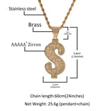 Iced Out Dollar Drop Necklace