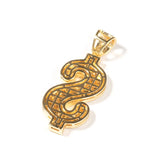 Iced Out Dollar Drop Necklace