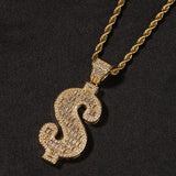Iced Out Dollar Drop Necklace