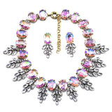 Luxurious Oval Marquise-Shape Rhinestone Necklace Set