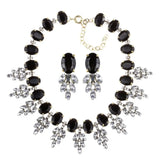 Luxurious Oval Marquise-Shape Rhinestone Necklace Set