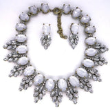 Luxurious Oval Marquise-Shape Rhinestone Necklace Set