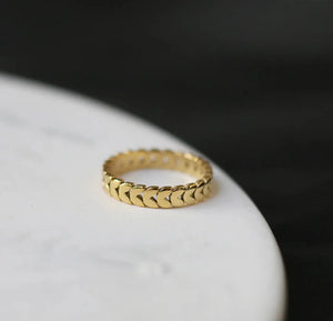 Wheat Design Ring | Stainless Steel Gold Plated