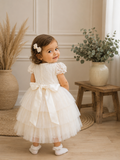 Lace and Tulle Tiered Flower Girl Christening Dress