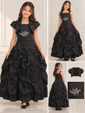 Girl's Elegant Embellished Pick Up Ball Gown