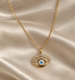 Evil Eye Crystal Pendant Necklace