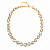 Elegant Crystal Tennis Necklace - Sparkling Halo Statement Necklace