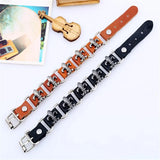 Rebel Link Leather Chain Bracelet