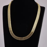 Golden Serpentine Flat Chain Necklace