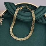 Golden Serpentine Flat Chain Necklace