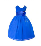 Chiffon Dress With Layered Satin Waistband