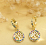 Tree Of Life Drop Earrings | CZ Stones