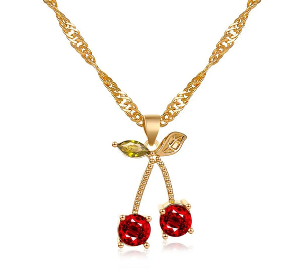 Sweet Cherry Crystal Necklace