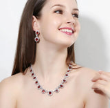 Elegant White Gold Rhodium Plated Necklace Set