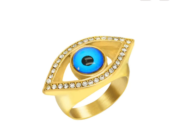 Simple Evil Eye Ring | Stainless Steel