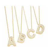 Initial Necklace Bubble Letter