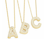 Initial Necklace Bubble Letter