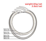 Mens Iron Plating Layered Necklaces With Artificial Pearls