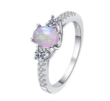 Simple Sterling Silver Opal Ring