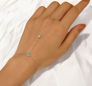 Turquoise Hand Chain | Sterling Silver